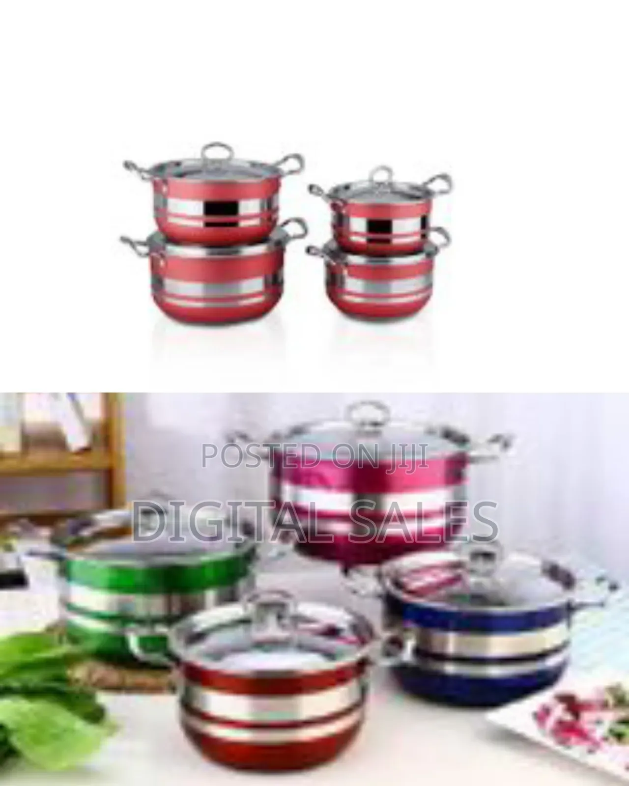 8 Pieces of Stainless Steel Saucepans Cookware Pots Serving Dishes-