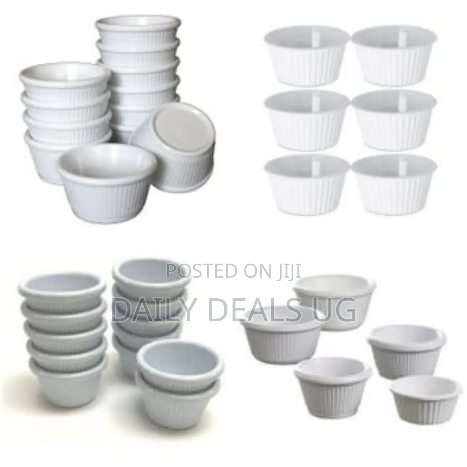 12 Pieces of White Melamine Ramekins Mini Bowl Souffle Dish Saucer