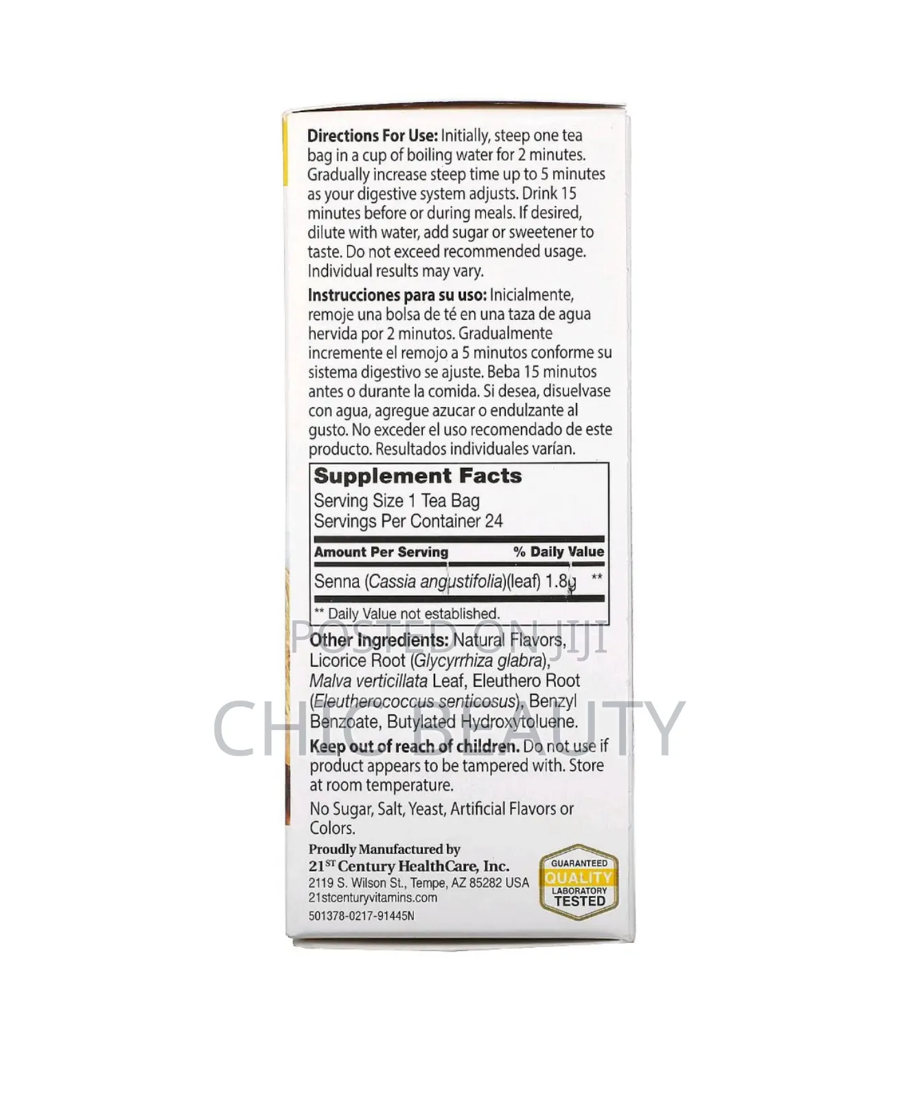 21st Century Honey Lime Herbal Slimminging Tea 48g, 24 Tea Bags