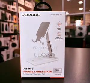 Porodo Desktop Phone Tablet Stand With Adjustable Telescopic Rod