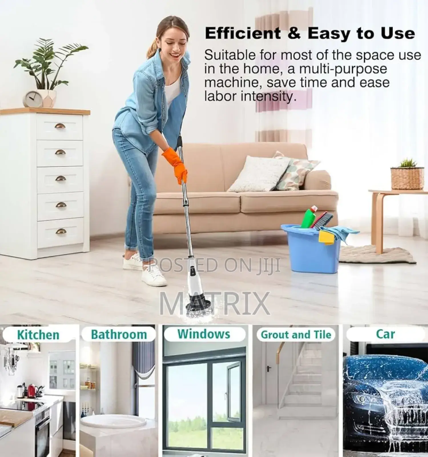 Portable Rechargable Cleaning Brush For Windows Toilet Kitchen Wall