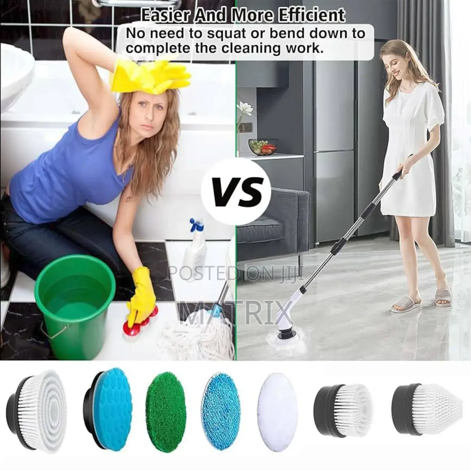 Portable Rechargable Cleaning Brush For Windows Toilet Kitchen Wall