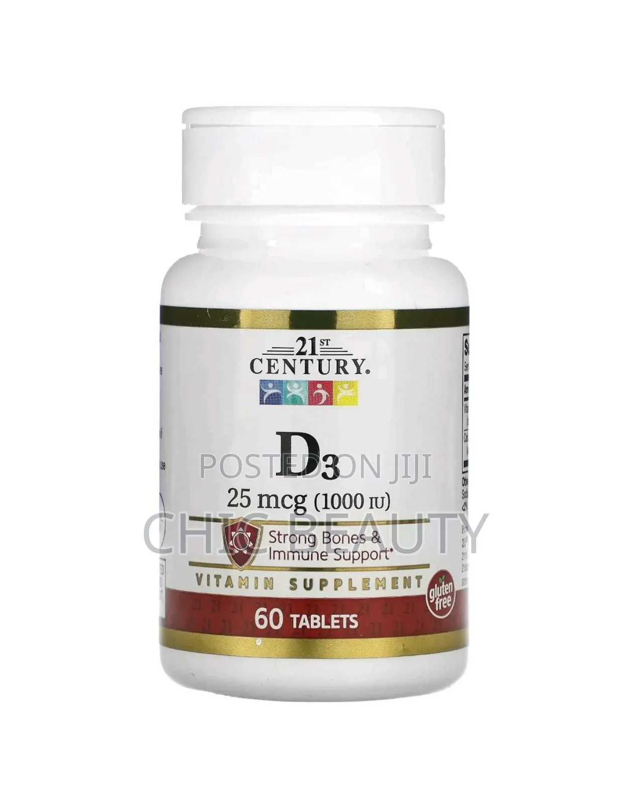 21st Century Vitamin D3 25mg for Strong Bones Immune Support. 60 Tab