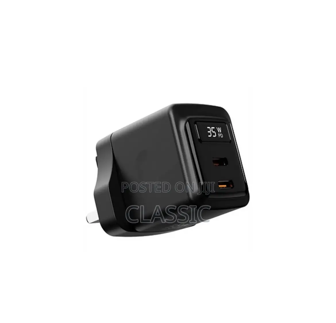 Porodo Gan 35w Dual Usb-C Wall Charger With Power Display