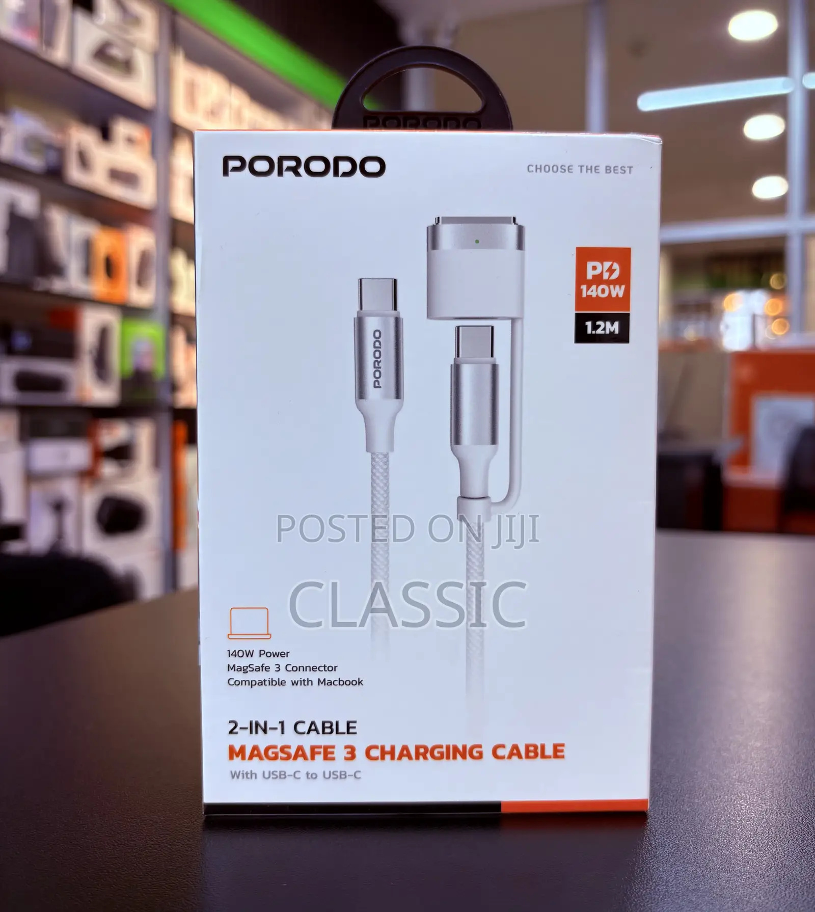 Porodo 2-in-1 Magsafe 3 Charging Cable
