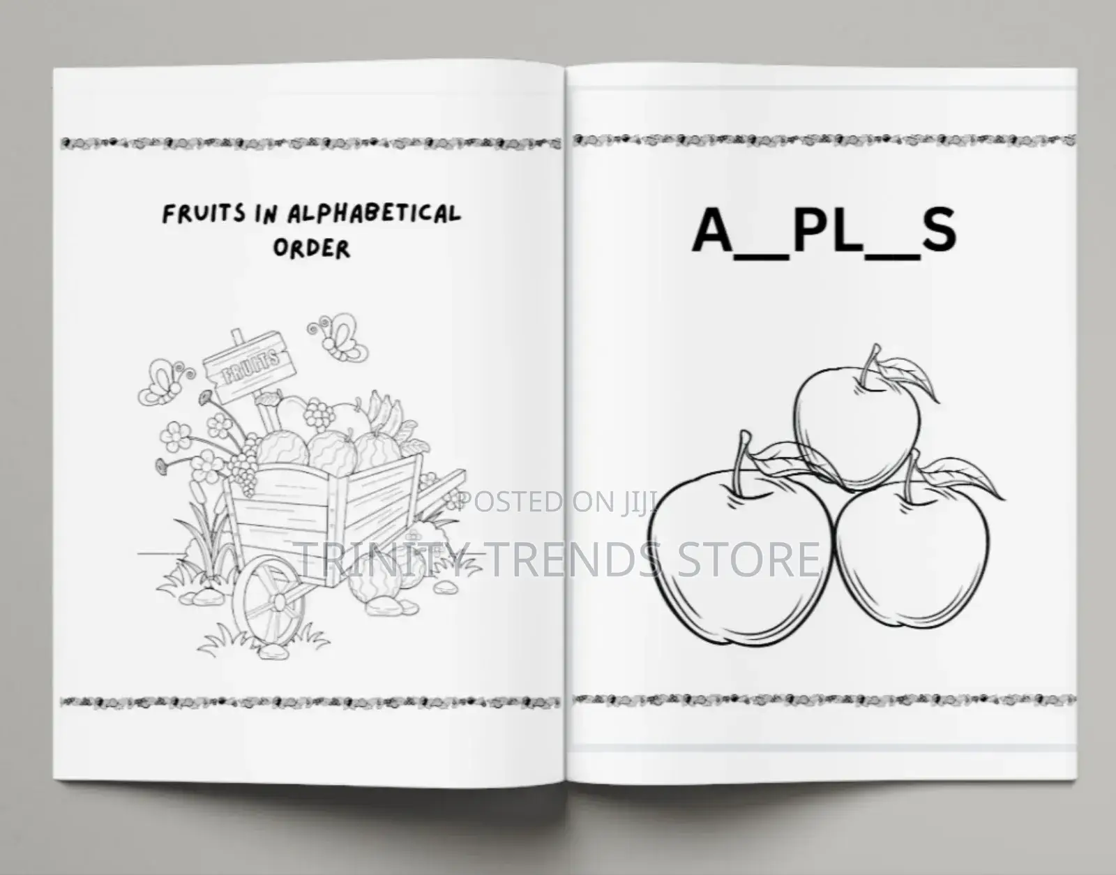Fruits Coloring Book For Kids