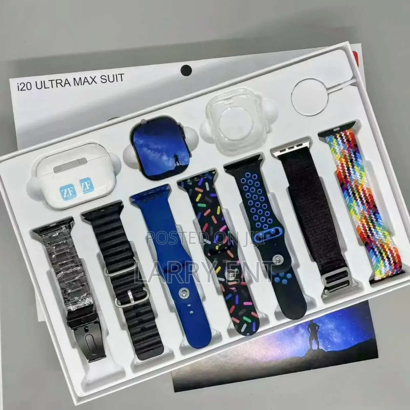 Big 2.3" View: I20 Ultra Max Suit—Smartwatch, Earbuds 7 Straps Style