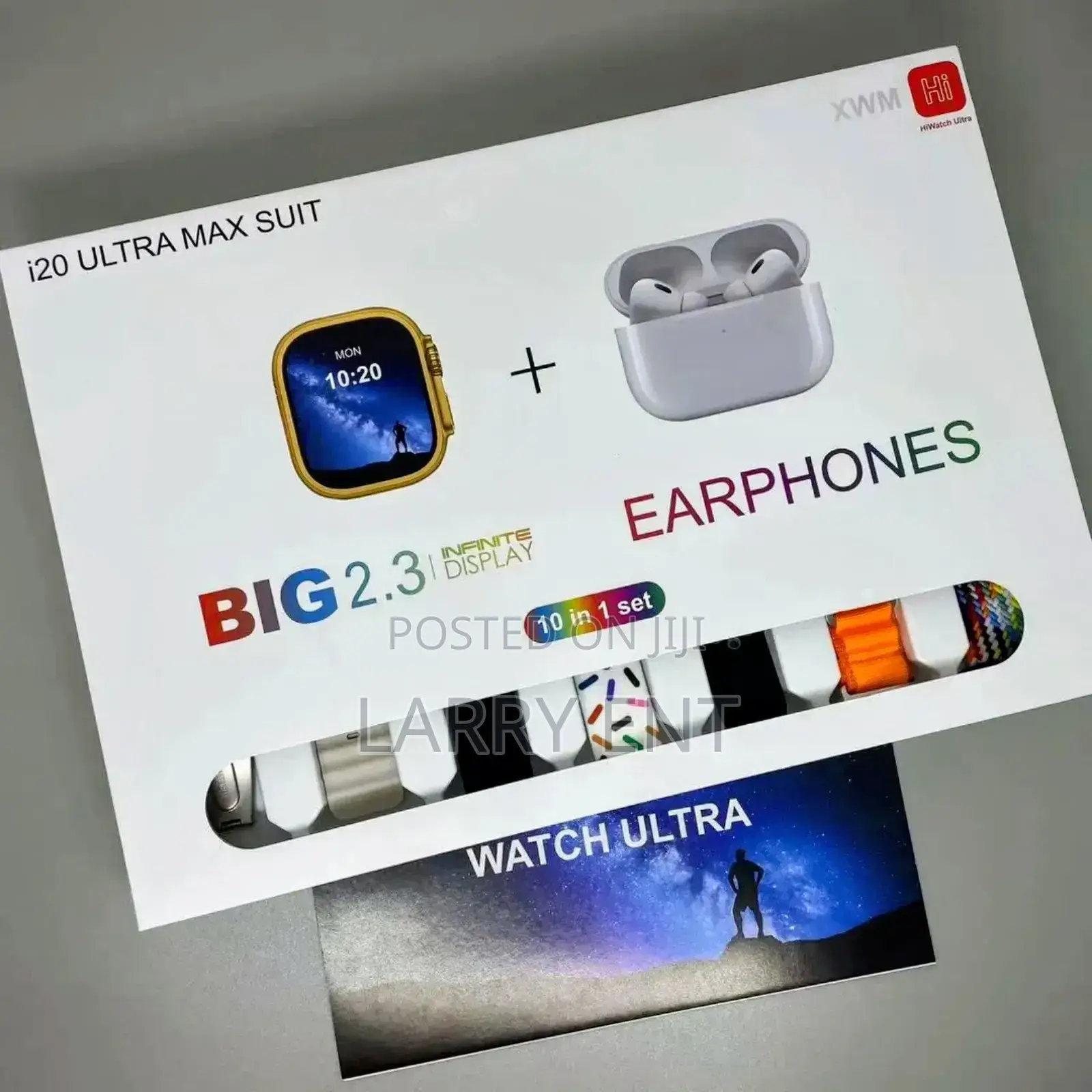 Big 2.3" View: I20 Ultra Max Suit—Smartwatch, Earbuds 7 Straps Style