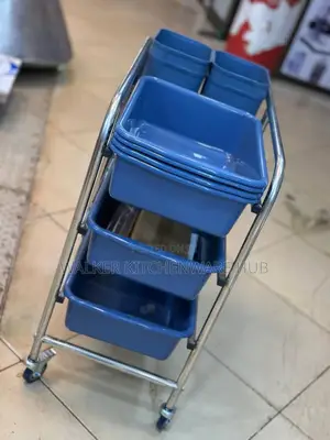 3 -Tier Commercial Cutlery Organiser Stainless Steel Bussing Trolley