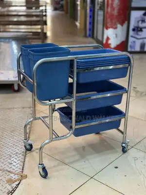 3 -Tier Commercial Cutlery Organiser Stainless Steel Bussing Trolley