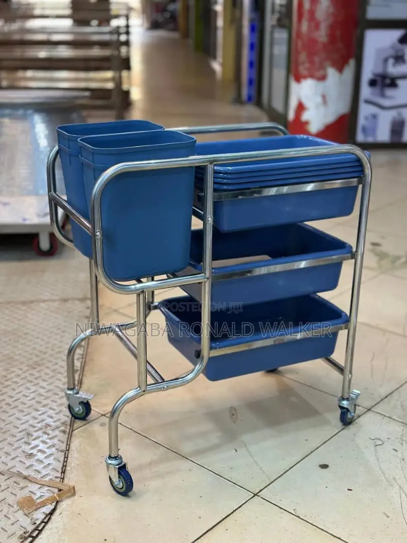 3 -Tier Commercial Cutlery Organiser Stainless Steel Bussing Trolley
