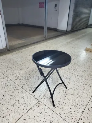 Foldable Dining Glass Table Black