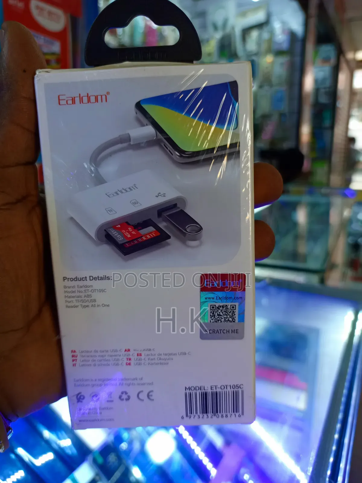 Earldom 3-in-1 Usb-c To Otg Card Reader Adapter (Model Ot105c).