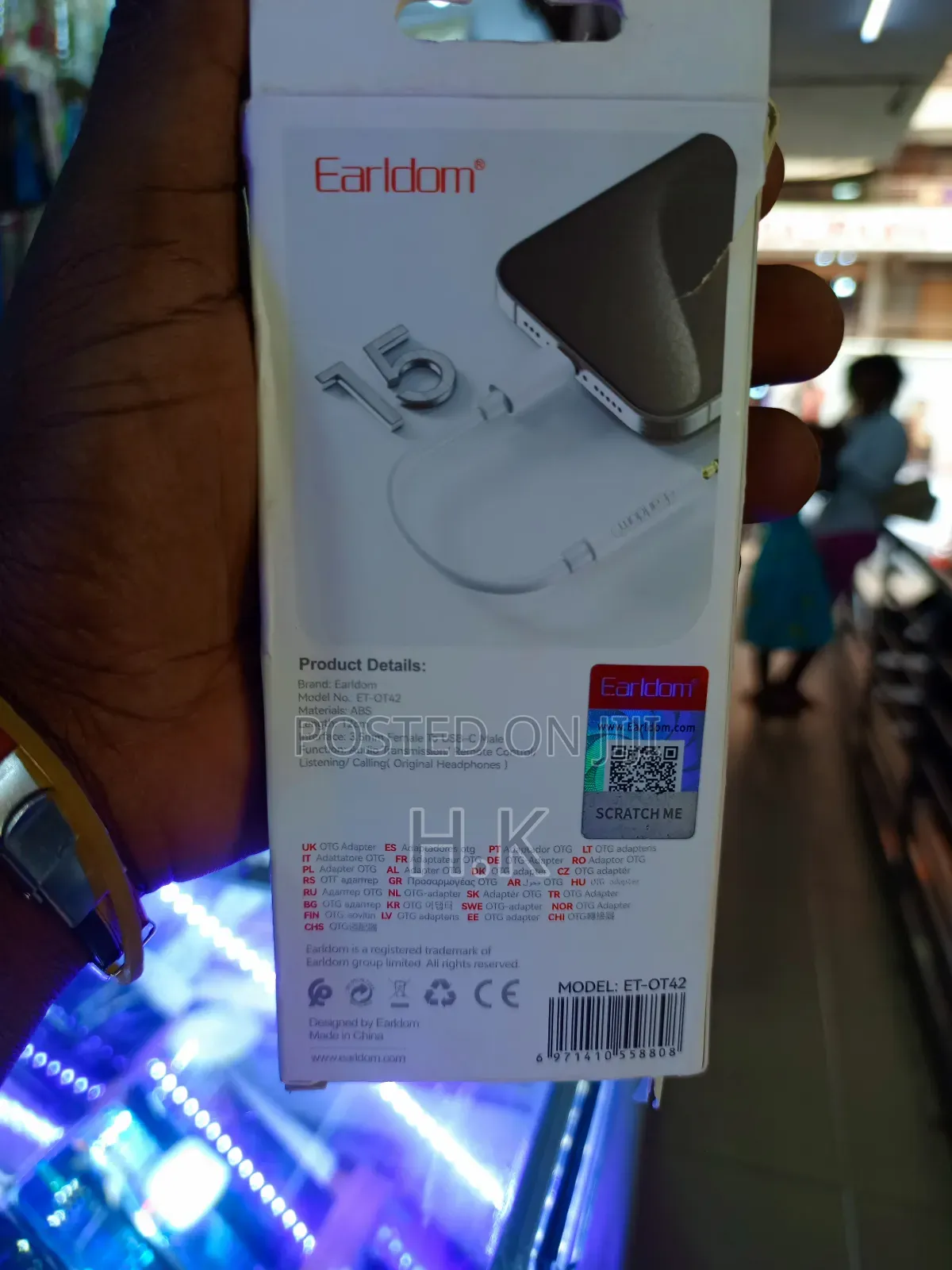 Earldom Ot42 Usb-C to 3.5mm Headphone Audio Adapter.