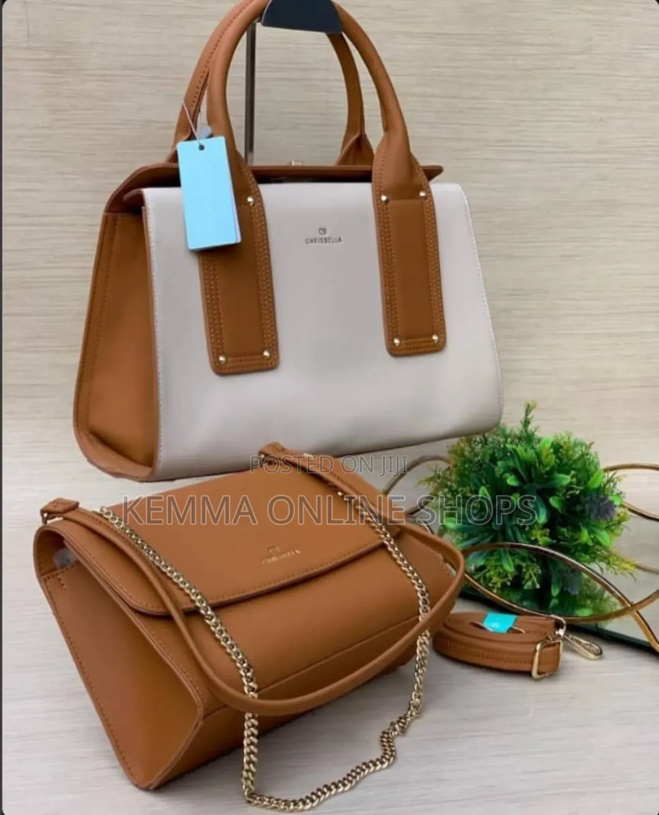 Chrisbella Two Peice Compartment Hand Bag