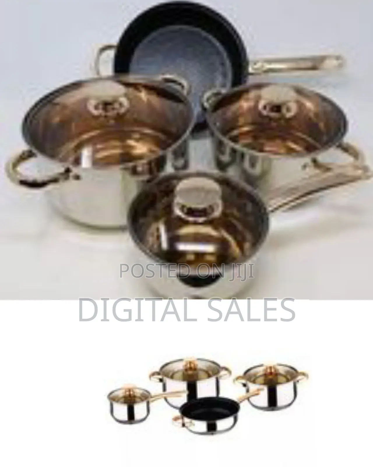 7 PCS Stainless Steel Induction Casserole Saucepans