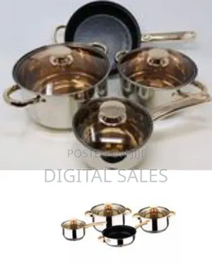 7 PCS Stainless Steel Induction Casserole Saucepans