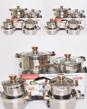 12 Piece of Stainless Steel Pots and Frying Pan Saucepans Cookware