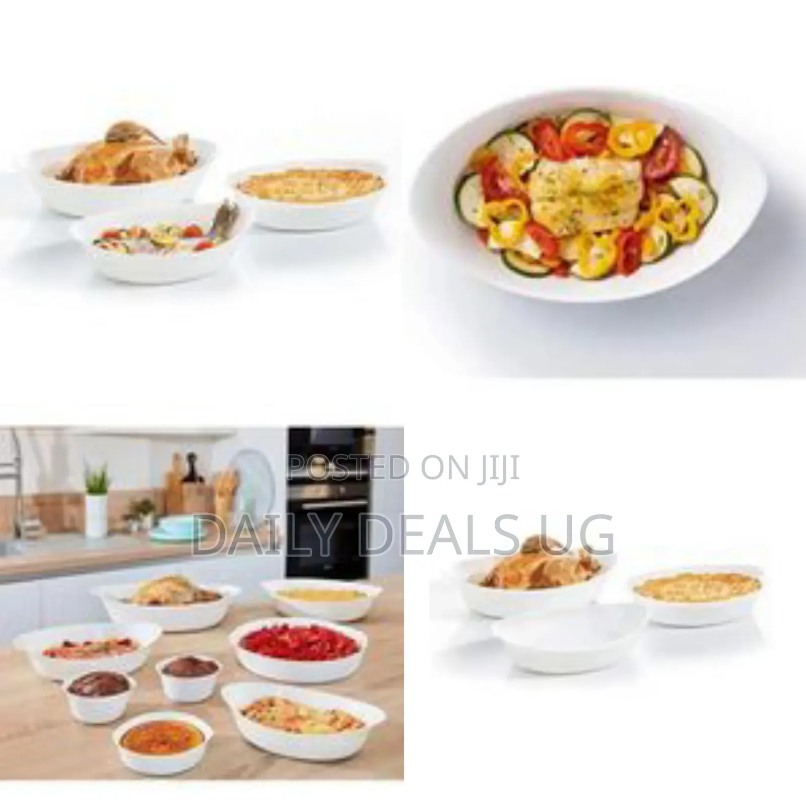 Luminarc 3 Piece Smart Cuisine Oval Oven Baking Dish Set, White
