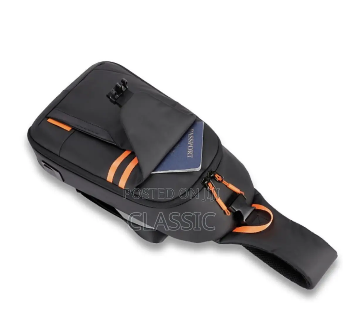 Porodo Gaming Water-Resistant Pu Sling Bag With Usb-C Port