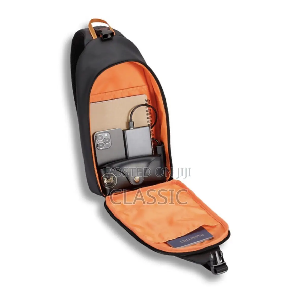 Porodo Gaming Water-Resistant Pu Sling Bag With Usb-C Port
