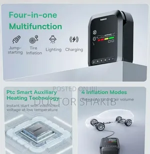 New Baseus 4-in-1 Car Jump Starter + Air Inflator + Torch + Powerbank