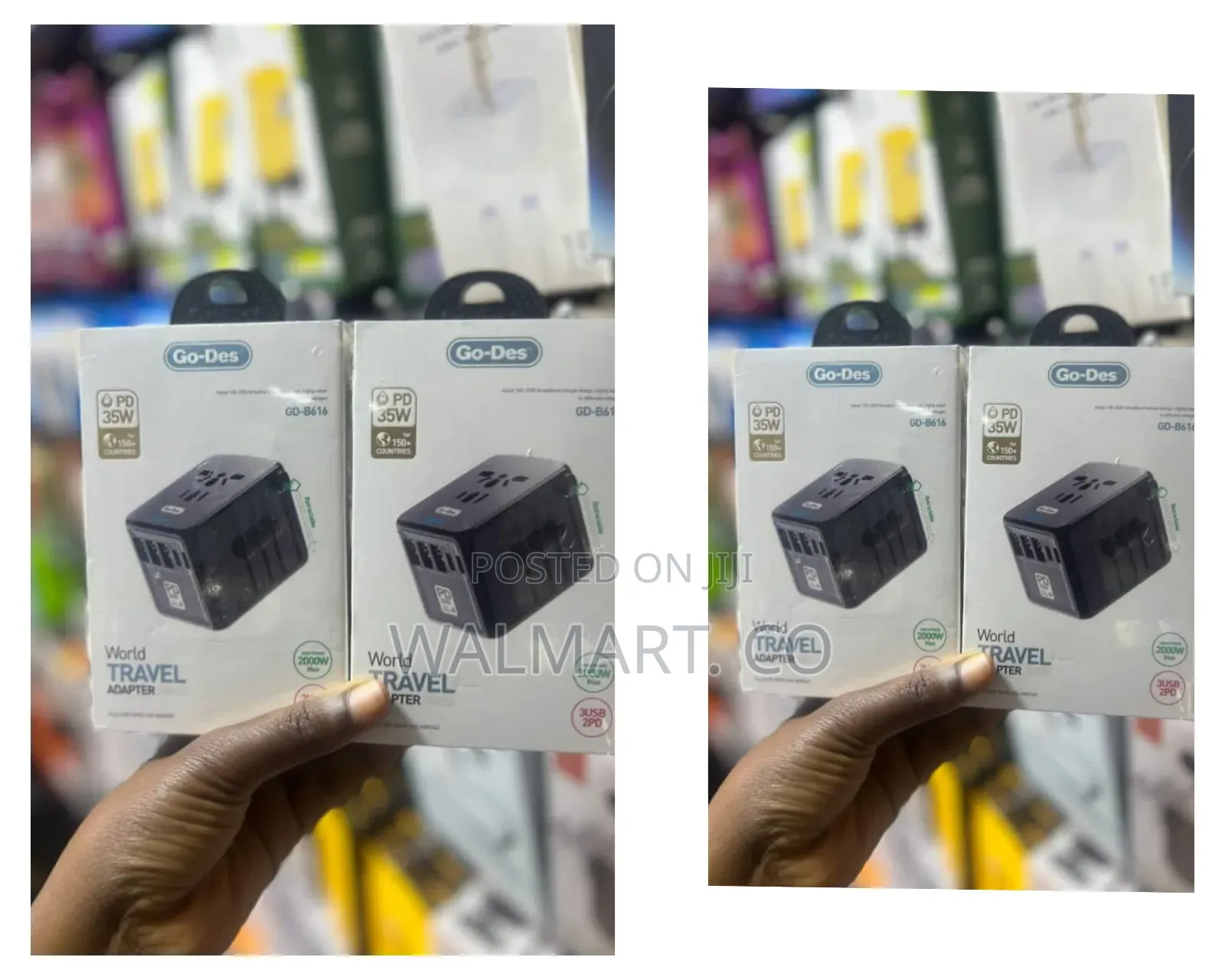 Go Des World Travel Adapter 3 Usb Ports and 2 Pd Ports