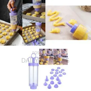 Cookie Press Maker Gun Kit Biscuit Maker Cake Decorating Set -Blue