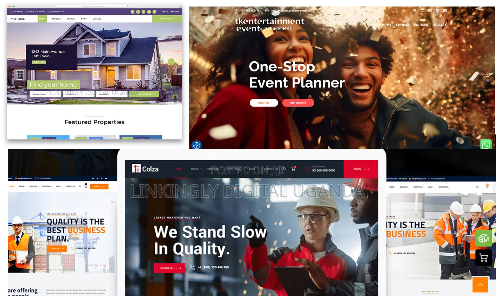 Build Aproperty Website, Travel, Ngo, Agriculture, Events, Logistics
