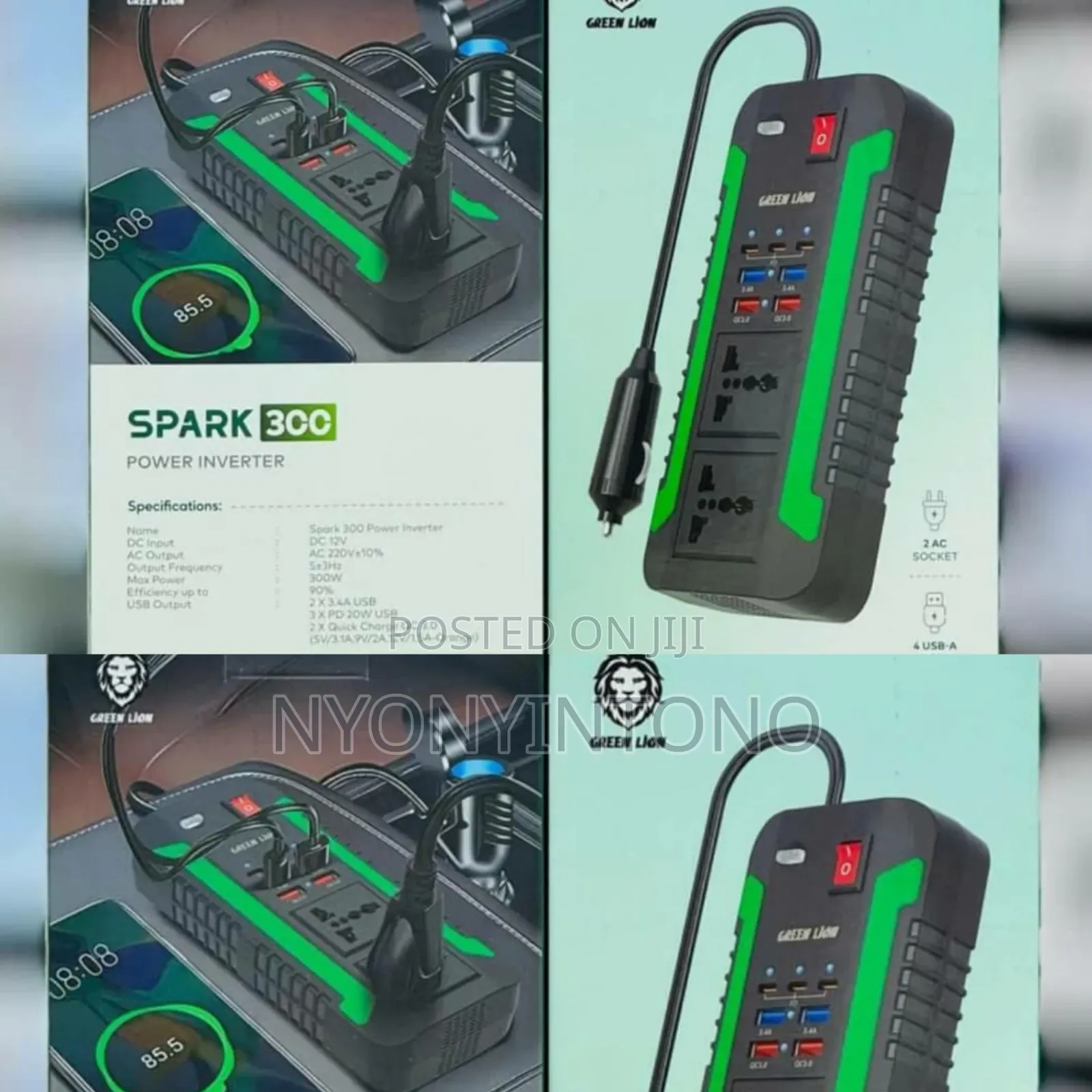 Green Lion 300watts Power Inverter With Sockets and Usb Parts