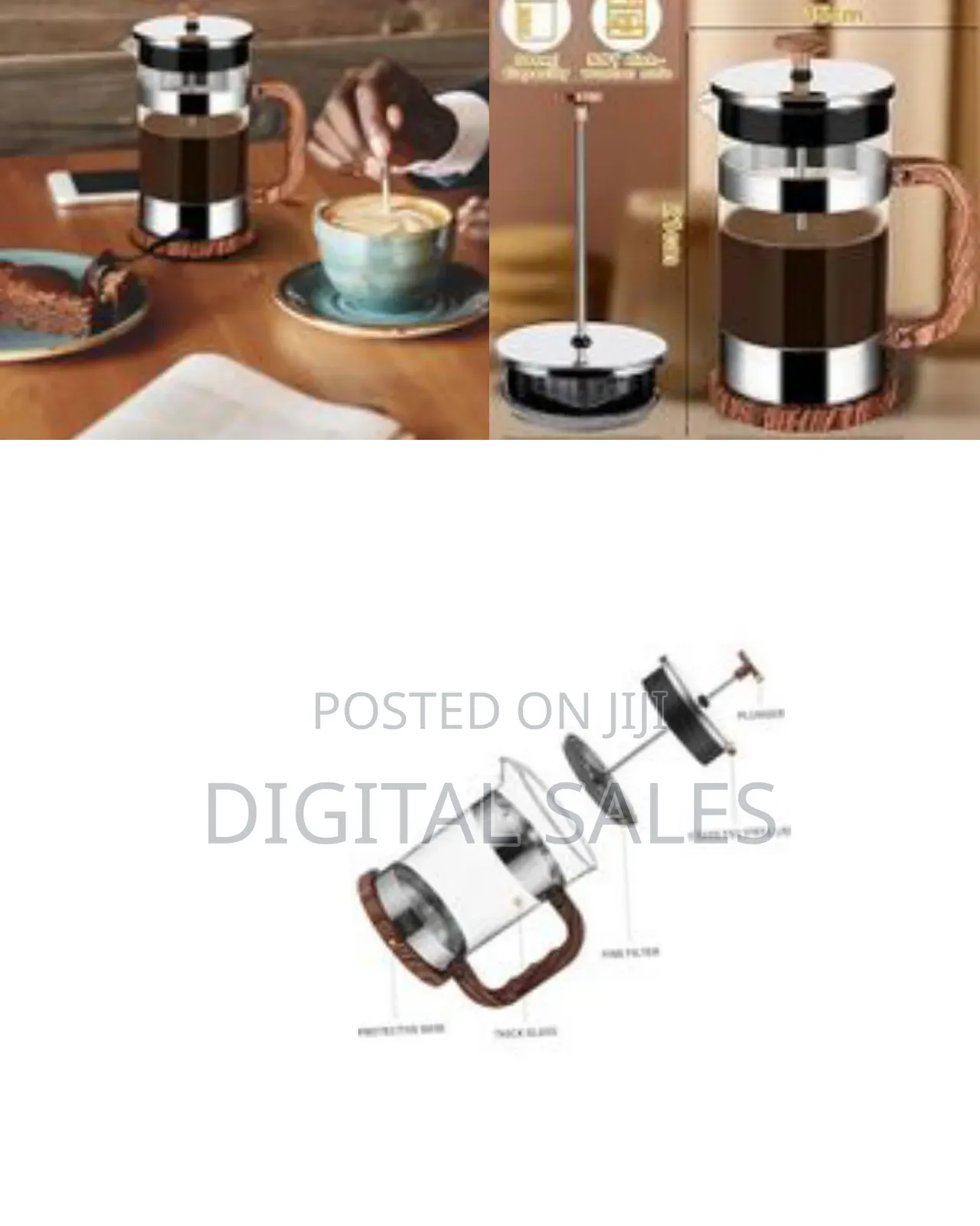 Haus Roland Glass Fench Press Coffee Maker With Stainless Steel