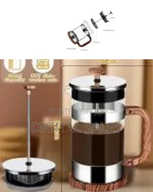Haus Roland Glass Fench Press Coffee Maker With Stainless Steel Filter