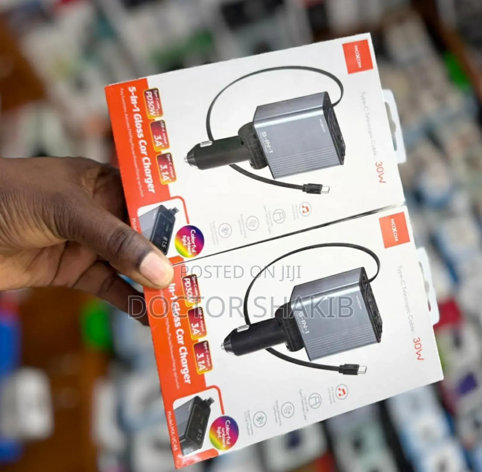 Quality Moxom 5 in 1 Gloss Car Charger Mx-Vc48