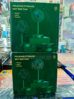 Folding Storage Net Red Fan With a Mobile Phone Stent.
