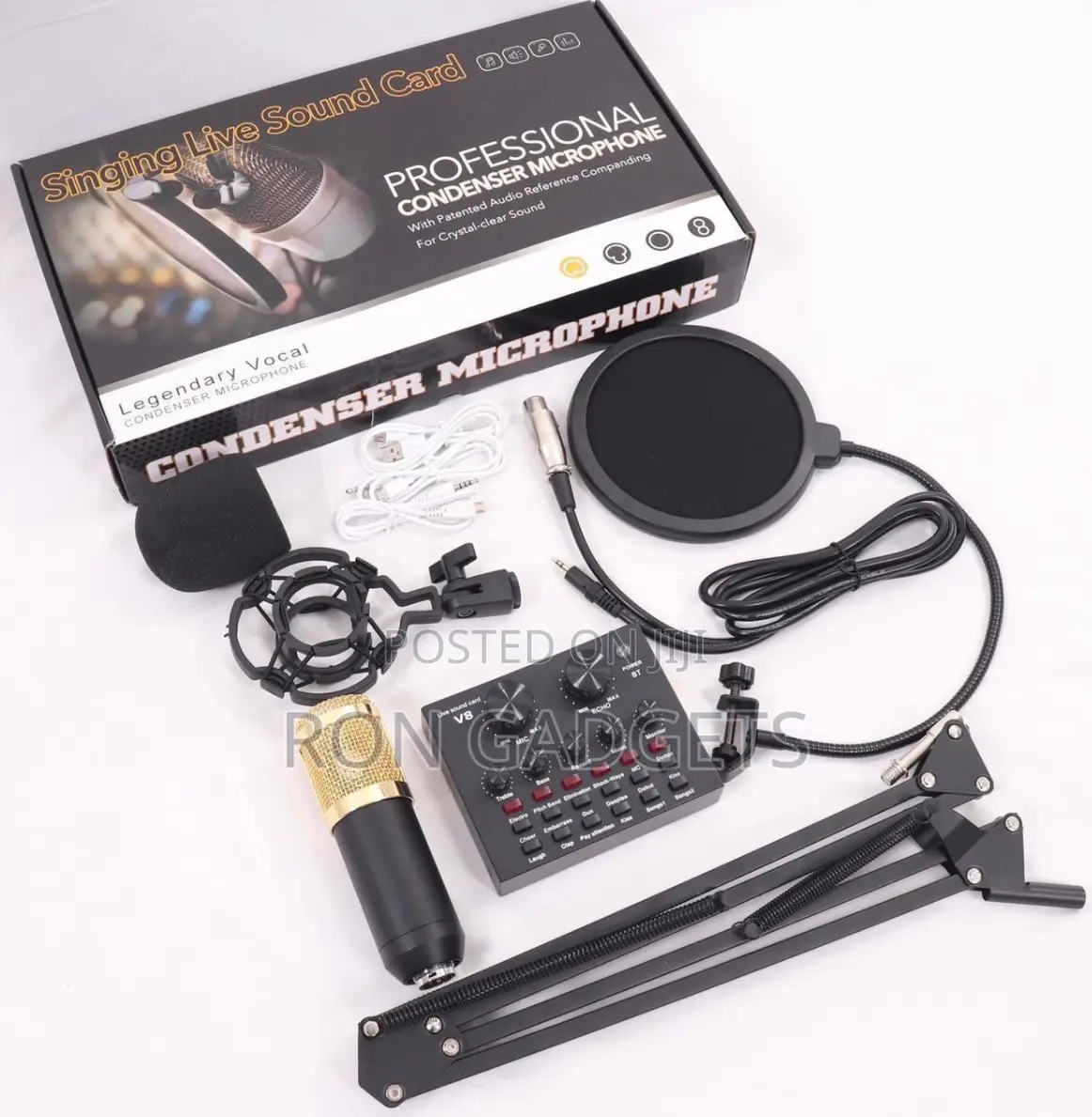 (V8 Souncard With Mic) Mini Studio Setup