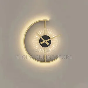 Unique Golden Led Wall Clock