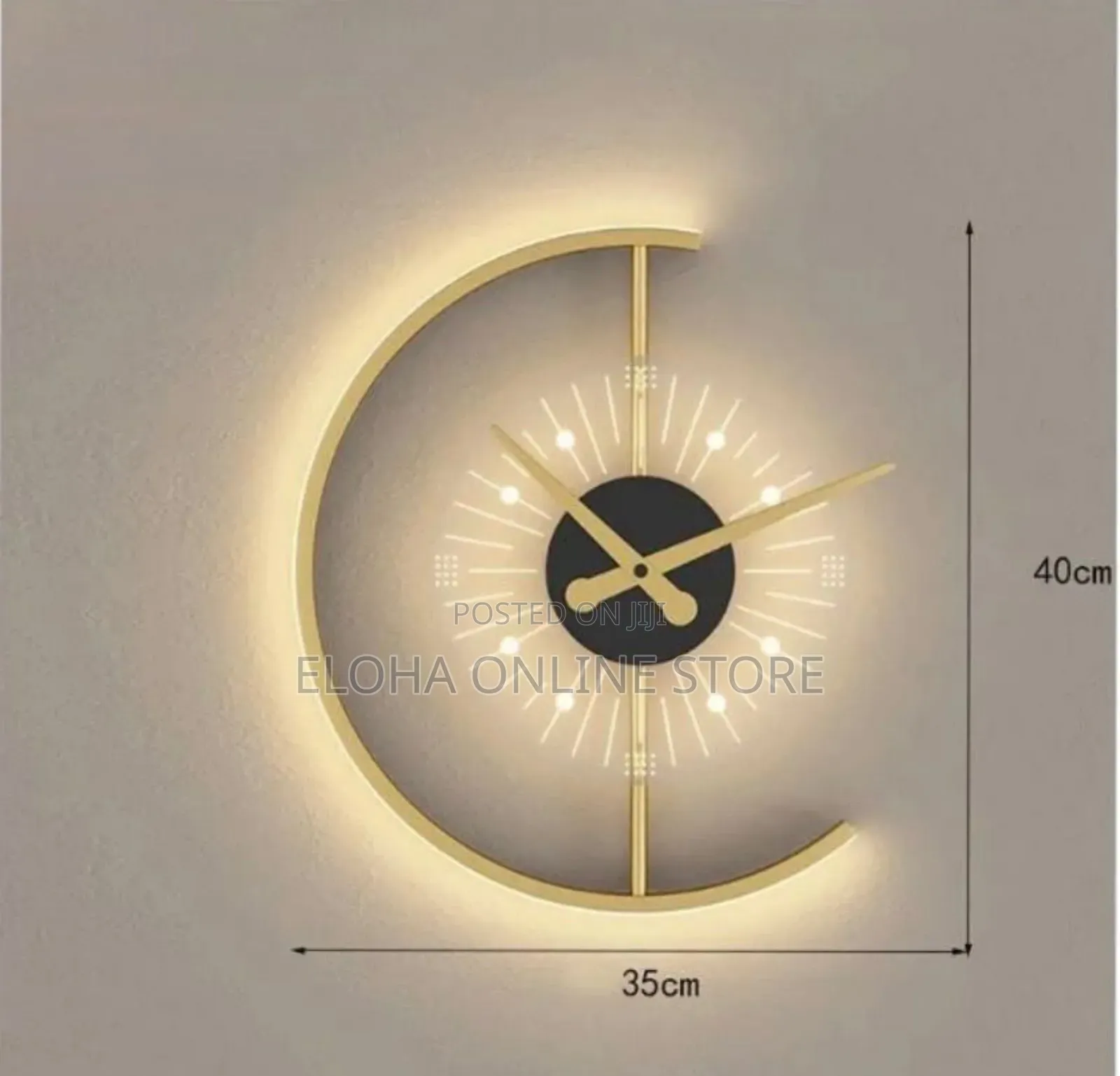 Unique Golden Led Wall Clock
