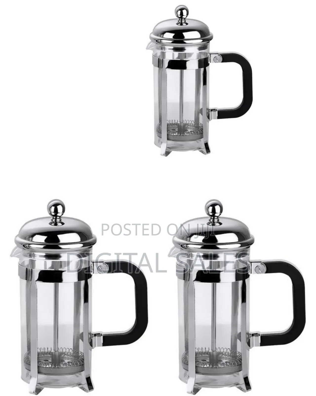 Stainless Steel French Press Coffee Espresso Tea Maker, 600ml, Silver