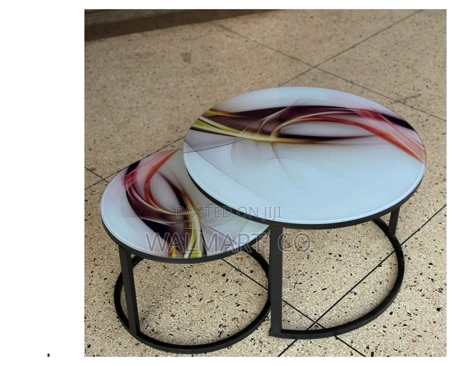 2 in 1 Round Glass Table