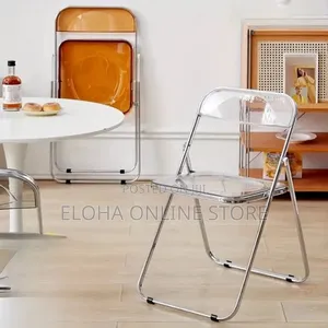 Folding Dining Chair,Plastic Panel Metal Chrome Frame
