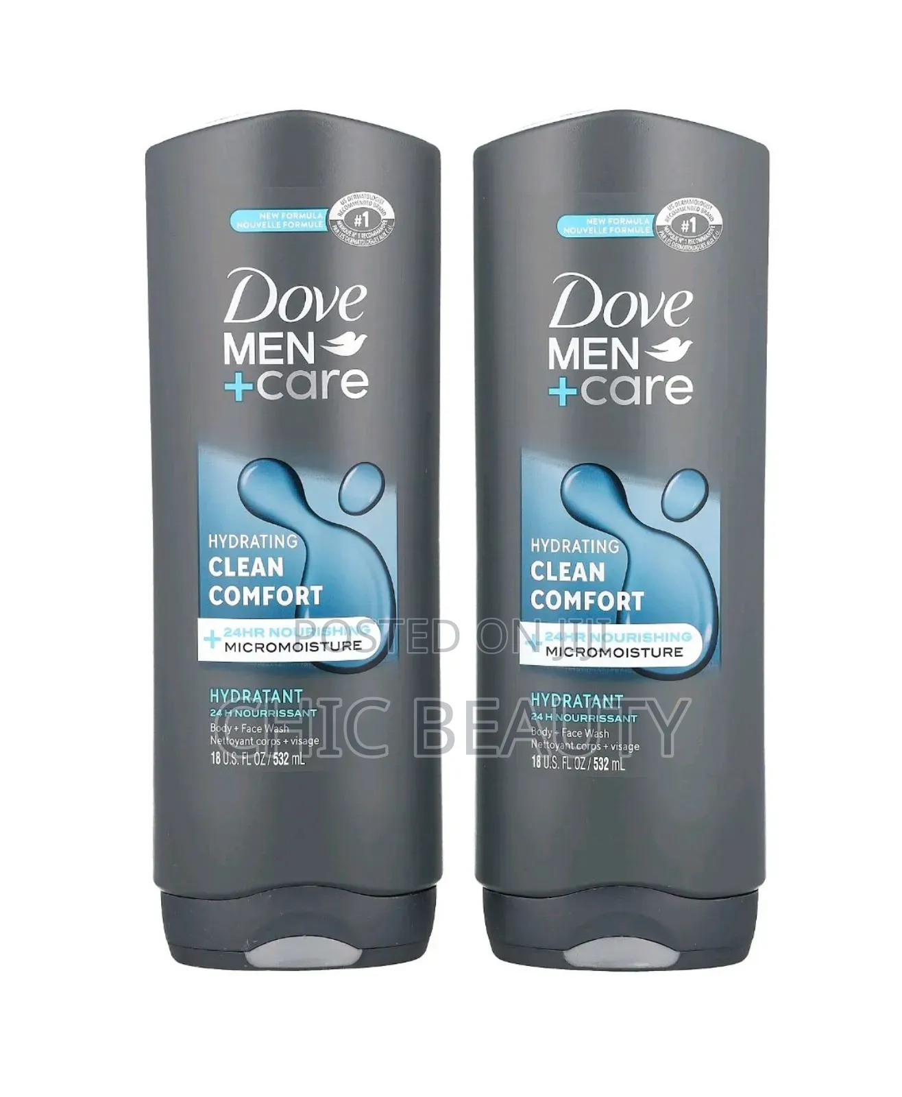 Dove Men + Care Hydrating Clean Comfort for Face and Body Wash 532ml