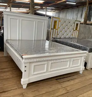 White Colored Hardwood Bed 5by6