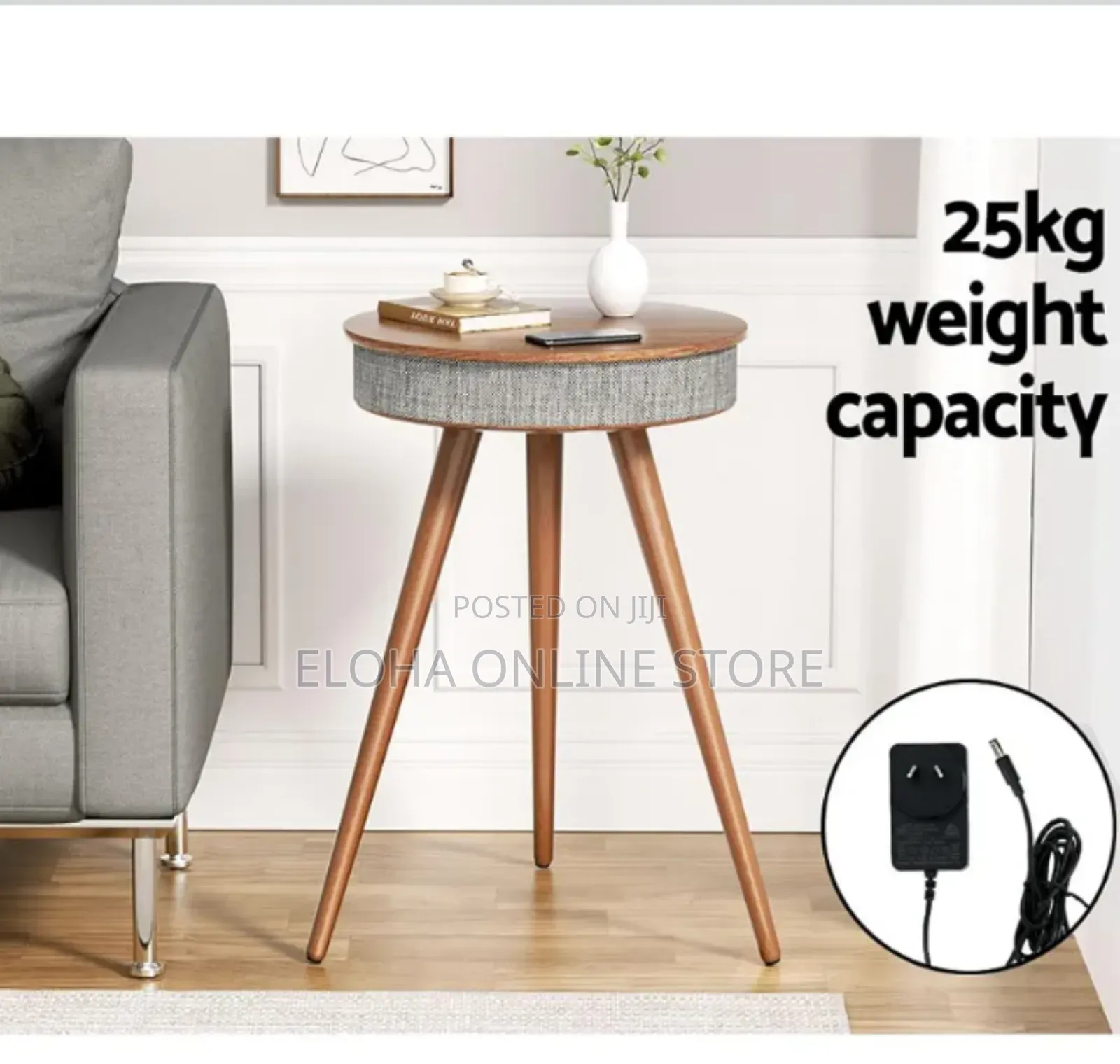 Smart Coffee Side Table With Wireless Charging and Bluetooth Speaker