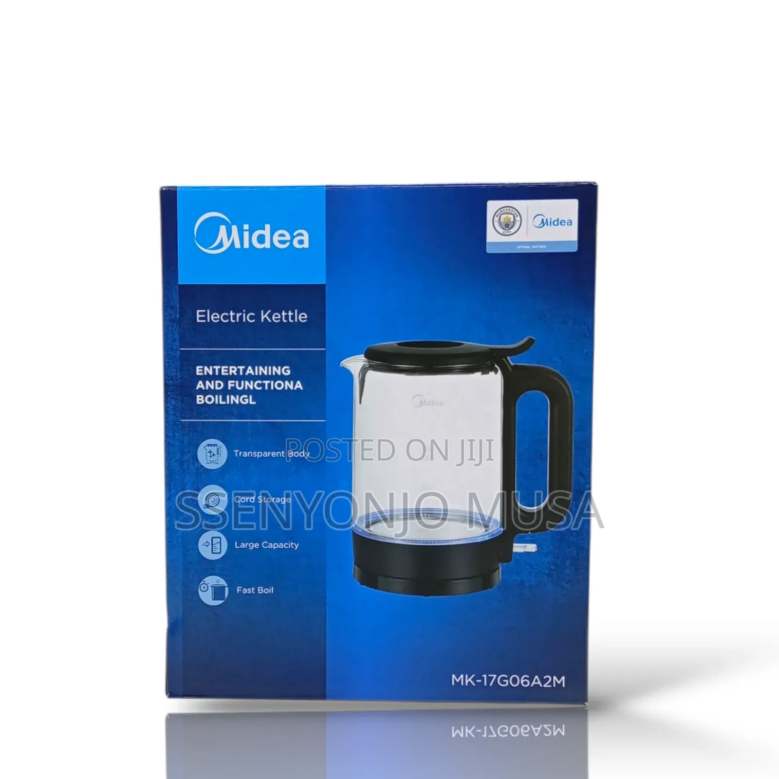 Midea Electric Kettle 1.8l Transparent Glass With Auto Shut-Off