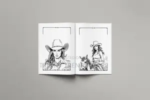 Western Cowgirl Coloring Book for Adults and Teens