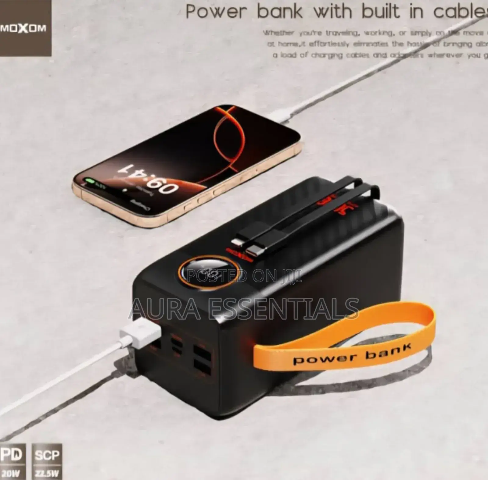 Moxom 50,000mah 22.5w Lcd Display Power Bank