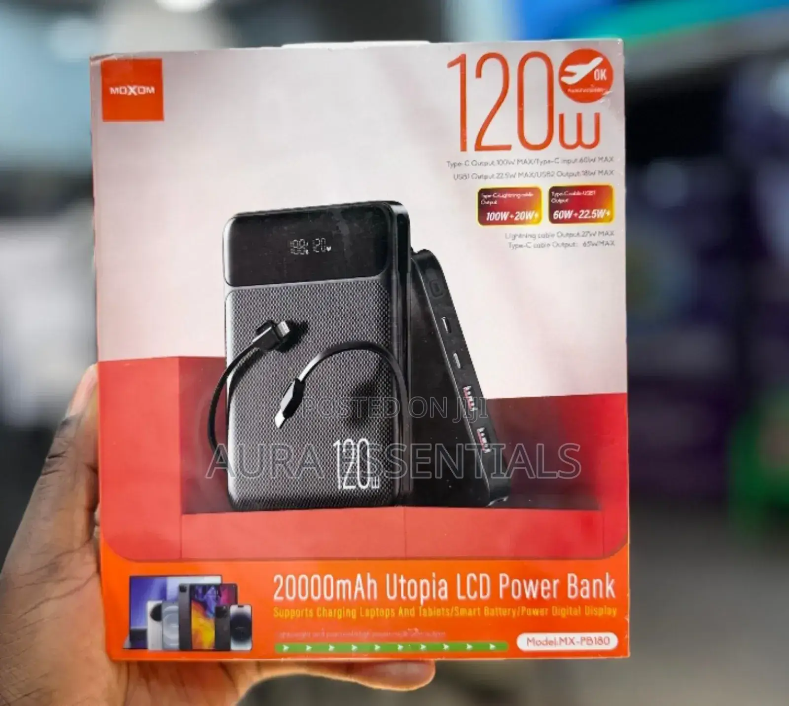 Moxom 120w 20,000mah Lcd Power Bank