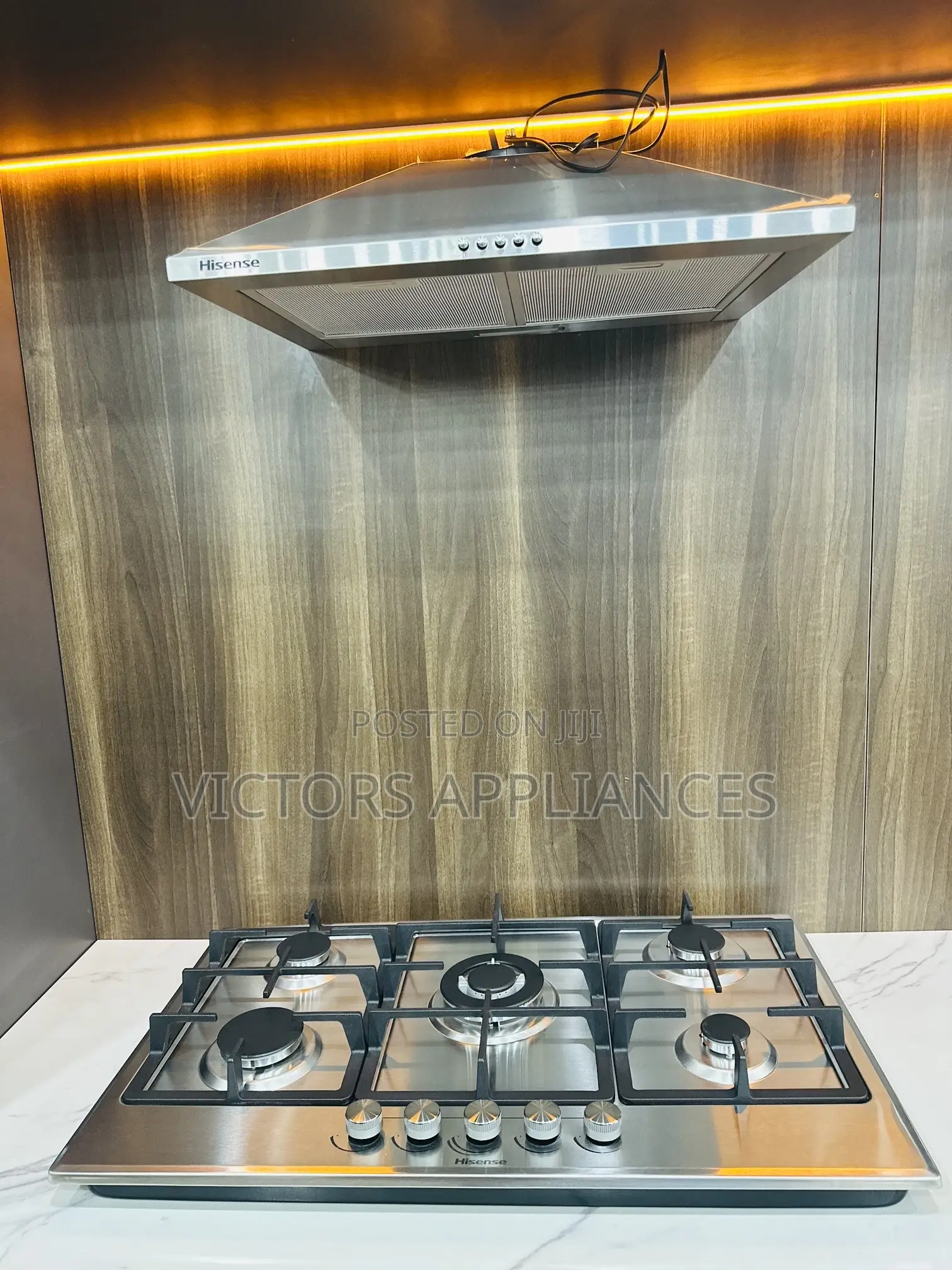Hisense Inbuilt Gas Hob With 5gas Burners 90x60cm Inox Stainless Steel