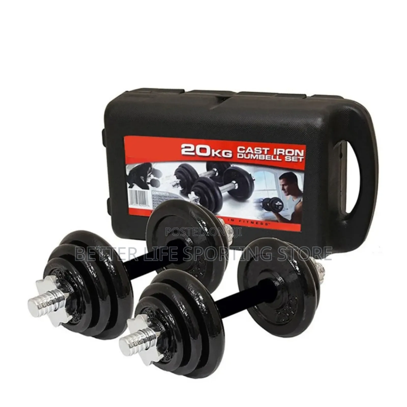 20 Kg Dumbbells Set Black