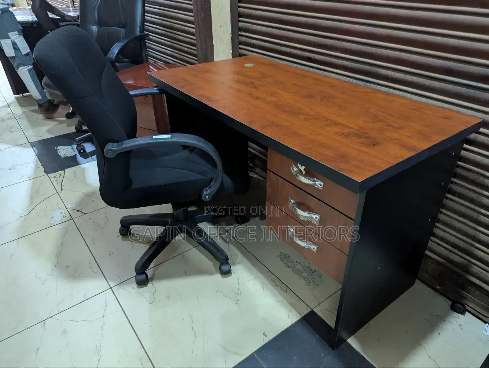 120cm Office Desk, With a Fabric Adjustable Chair